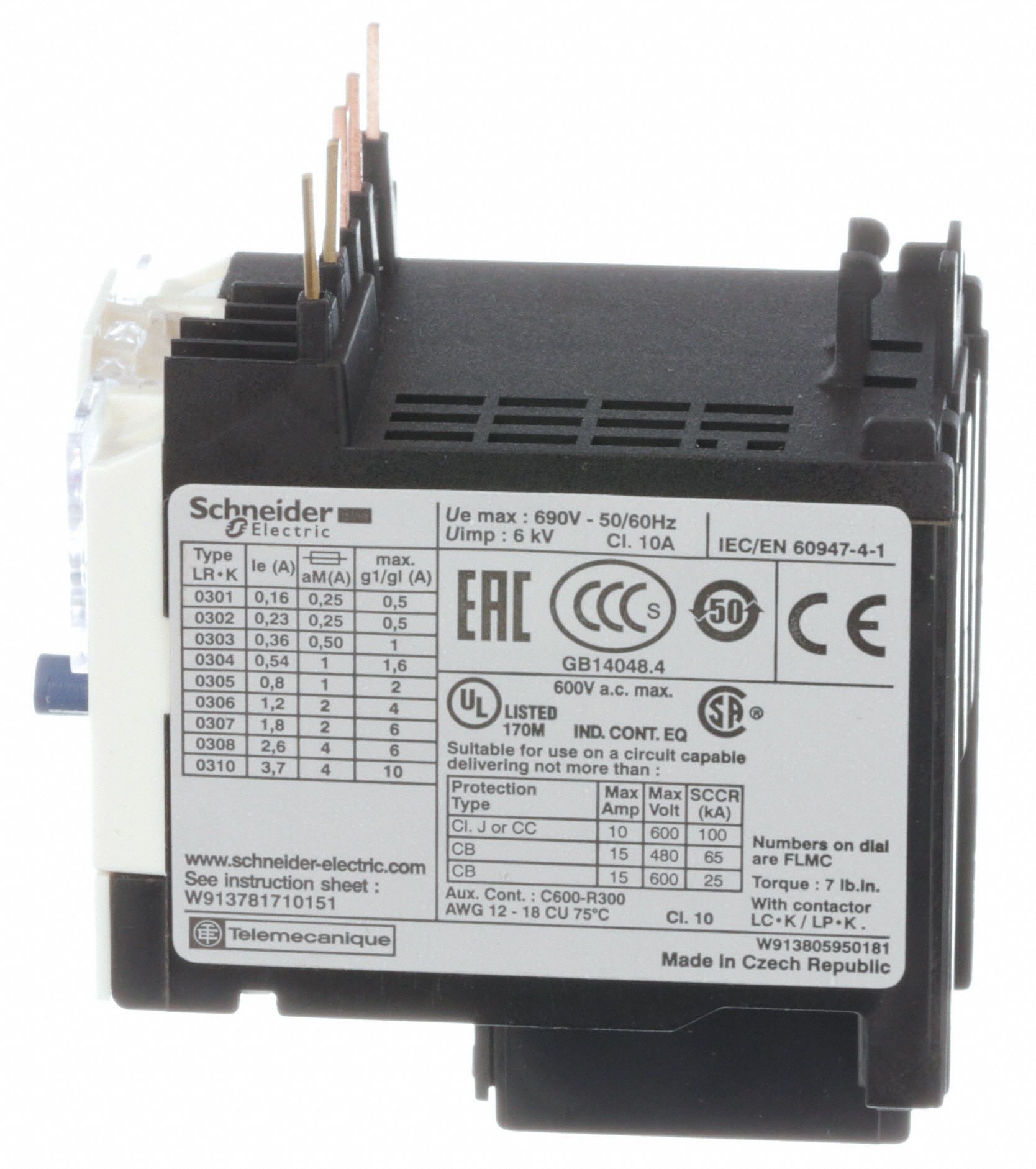 SCHNEIDER ELECTRIC Overload Relay 0.80 to 1.20A, 10, 3 Poles