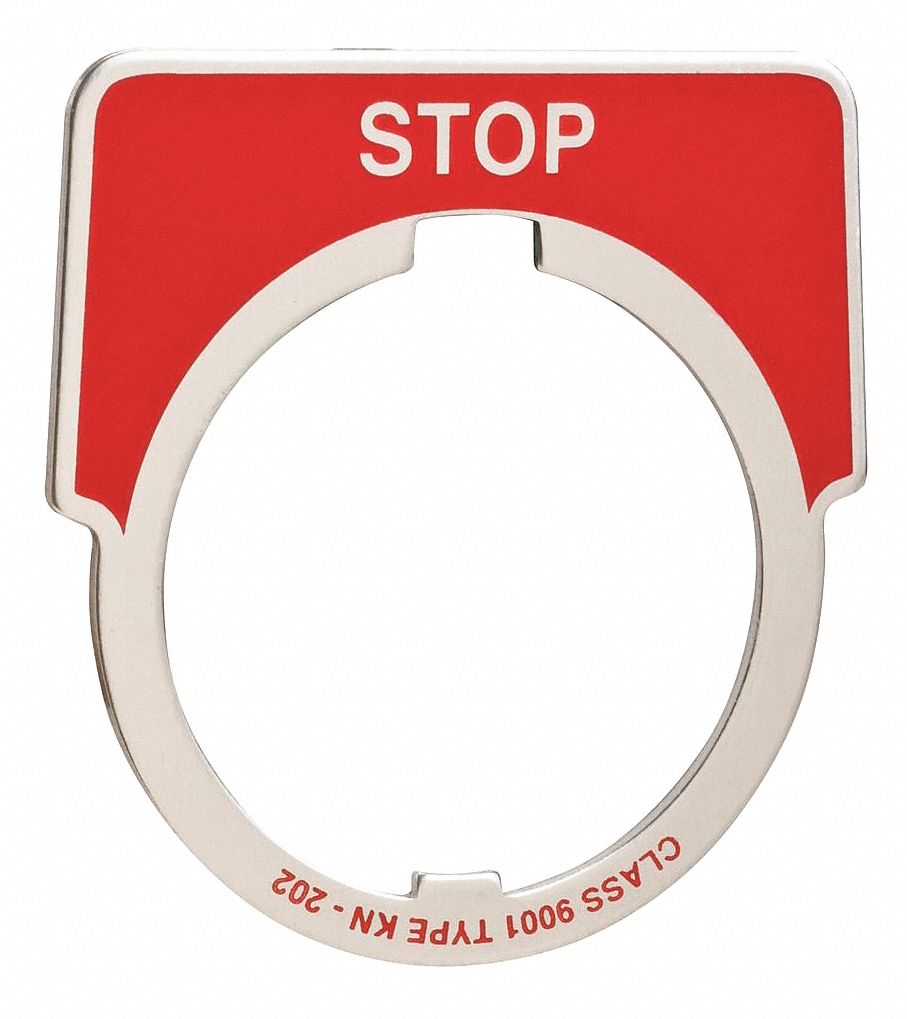 LegendPlate Stop Silver/Red Half-Round
