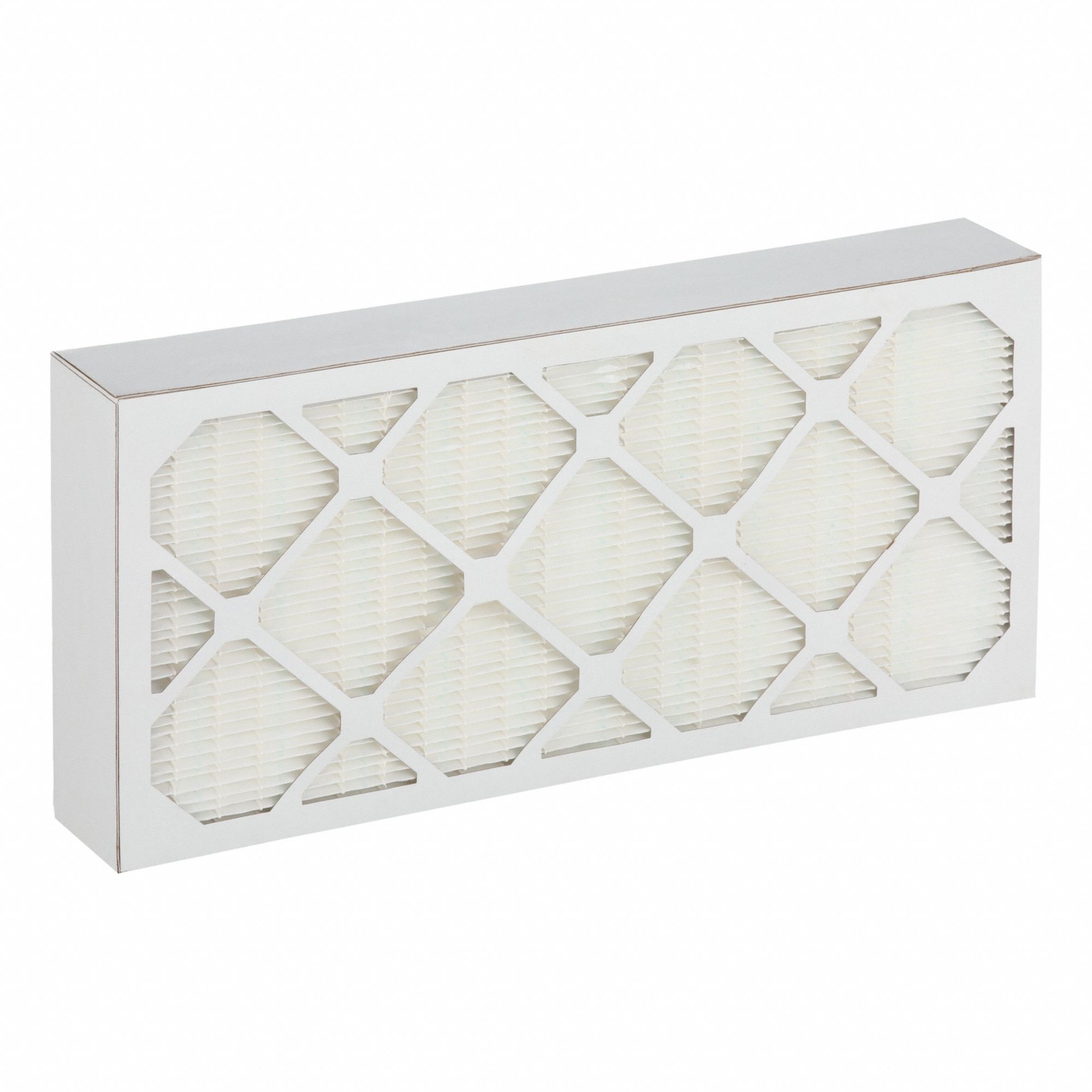 Minipleat Air Filter: 12 in x 24 in x 4 in, Fiberglass, Beverage Board, No Header, MERV 11