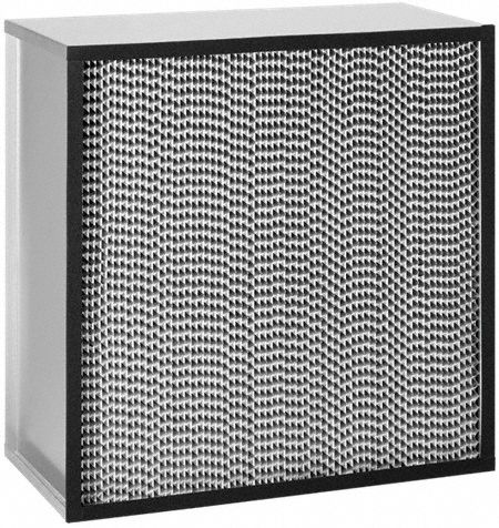 HEPA Air Filter: 24 in x 24 in x 12 in, 95% Filter Efficiency, Downstream Face