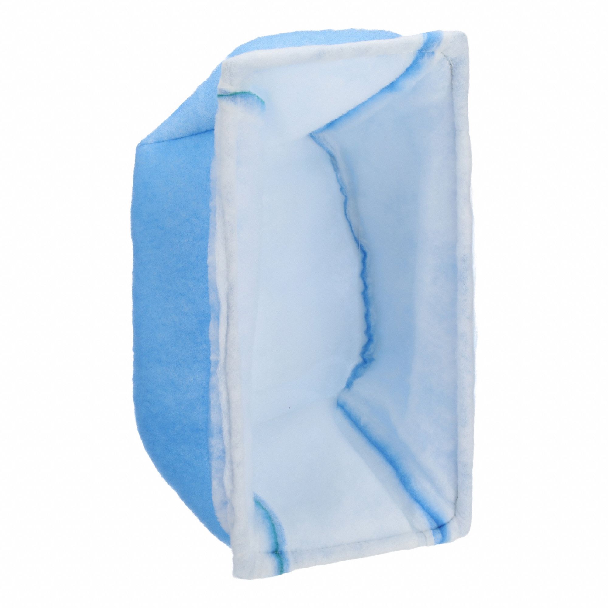 Cube Air Filter: 12 in x 24 in x 10 in, 1 Pockets, Synthetic, Blue/White, MERV 8