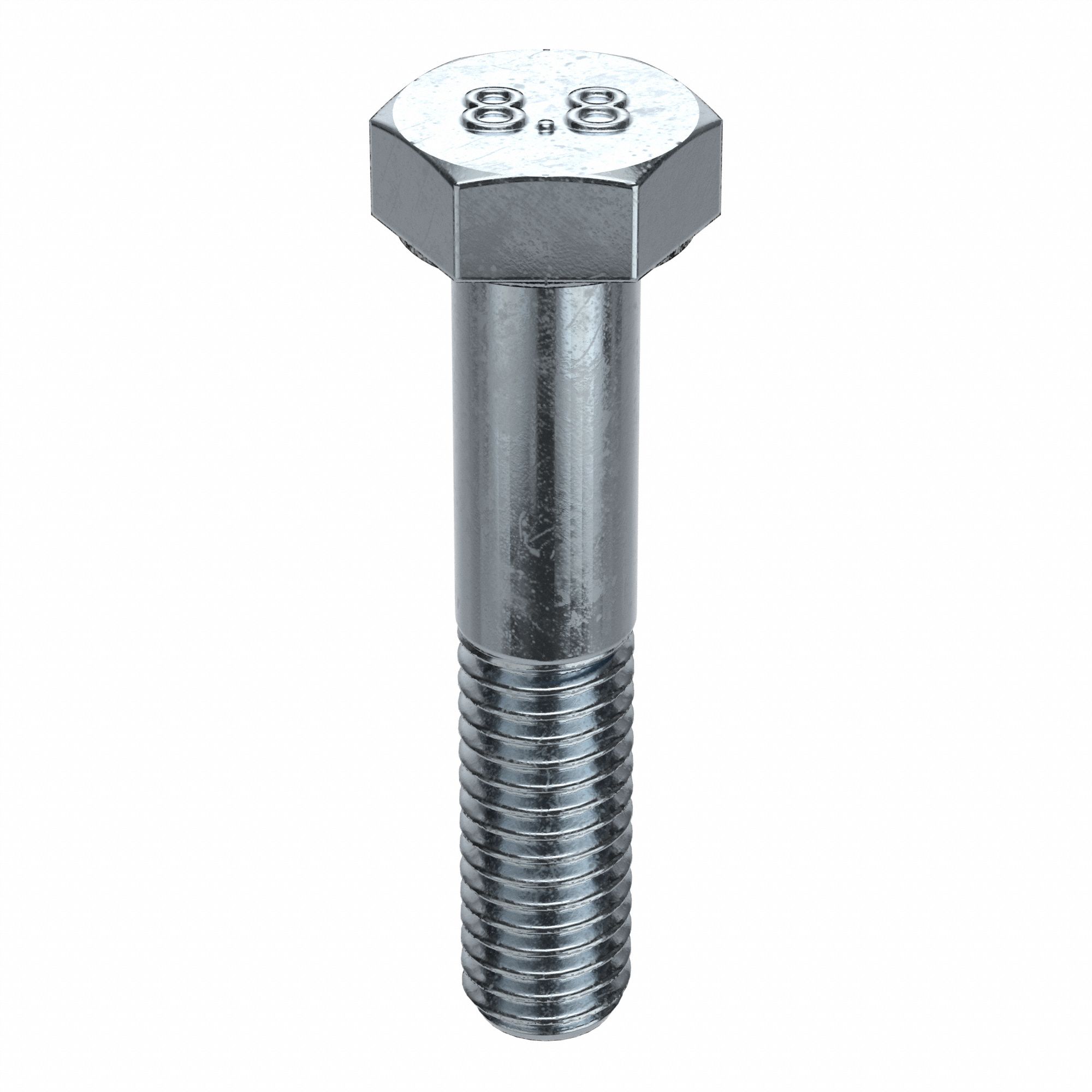 Hex Head Cap Screw: Steel, Class 8.8, Zinc Plated, M10-1.00, Extra Fine, 50 mm lg, Metric, 25 PK