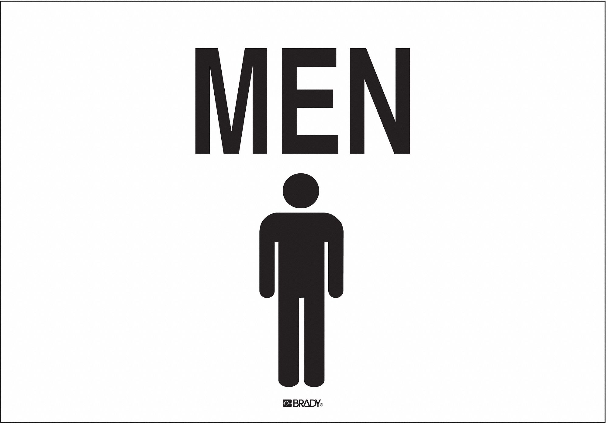 RESTROOM SIGN, MOUNTING HOLES, NOT RETROREFLECTIVE, 0.035 IN THICK, RECTANGLE