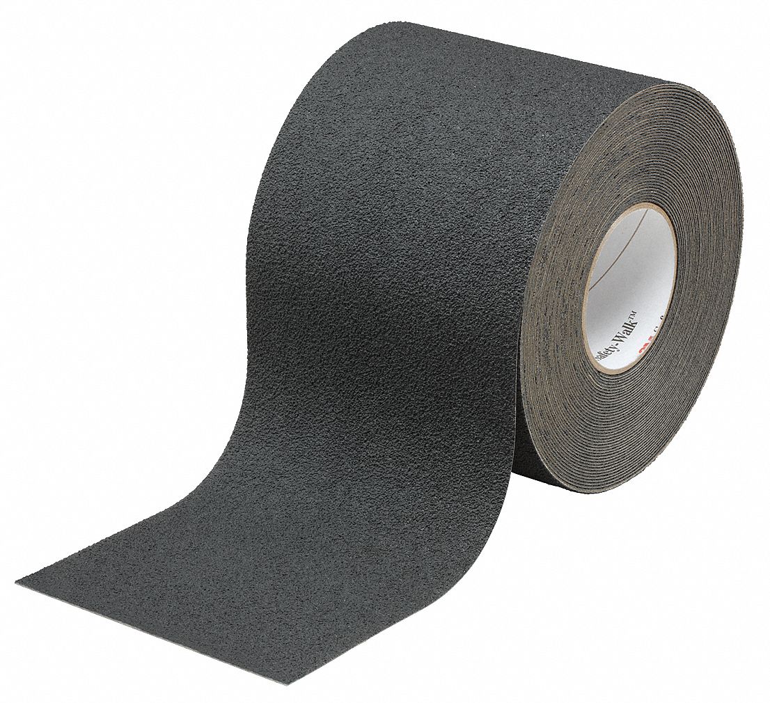 3M Solid Black Anti Slip Tape 4 In X 60 Ft Proprietary Grit Non   6BV26 AS01