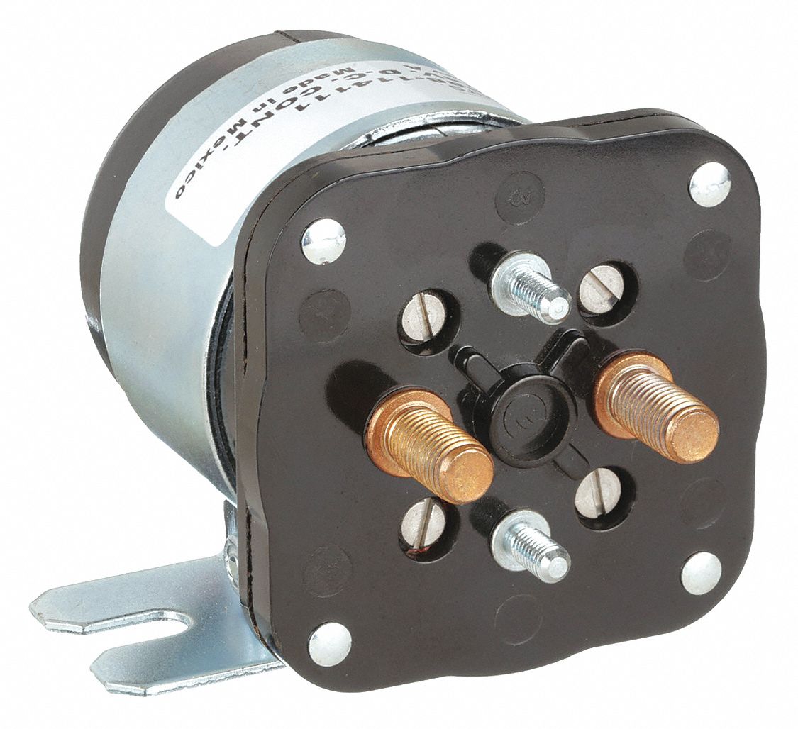 DC Power Solenoid: 200 A Current Rating, 36 V DC Coil Volt, SPST-NO, 4 Terminals, Continuous