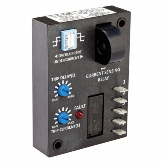 DAYTON Current Sensing Relay, 24V AC Input or Control Voltage, 10A