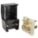ANGLE STRAIGHT BLADE PLUG, 5-50P, 50 A, 125V AC, BLACK, 2 POLES, SCREW TERMINALS