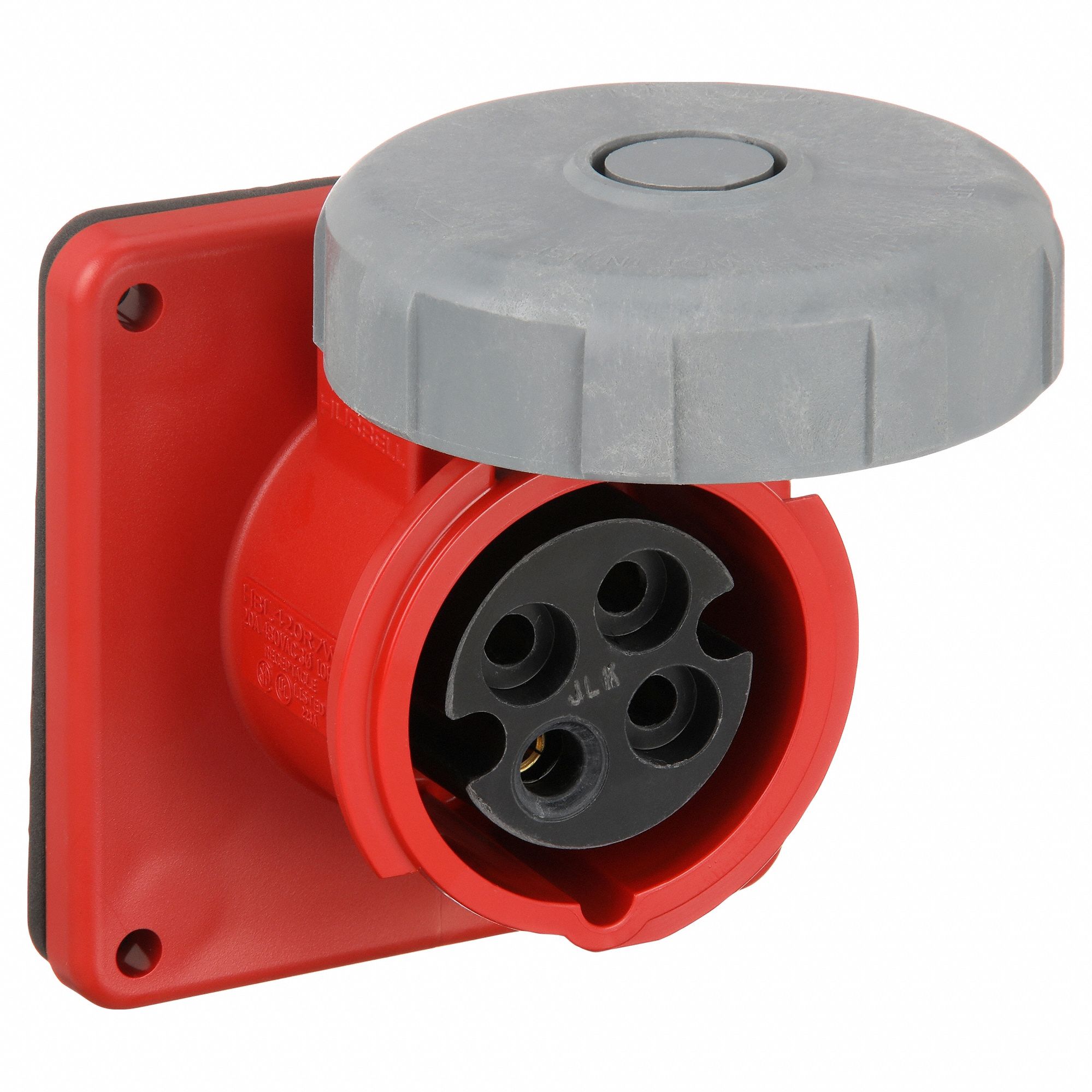 Watertight Pin and Sleeve Receptacle: 20 A, 480V AC, 10 hp Horsepower Rating, IEC Grounding, Blue