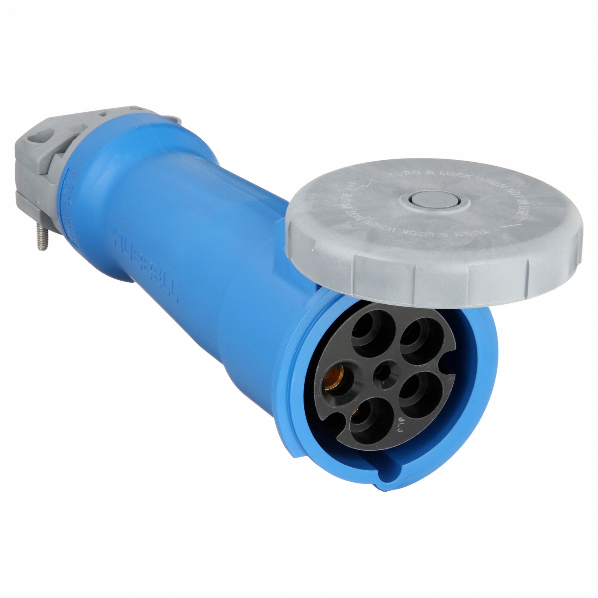 WATERTIGHT PIN AND SLEEVE CONNECTOR, 100 A, 120/208V AC, 15 HORSEPOWER RATING, IEC GROUNDING