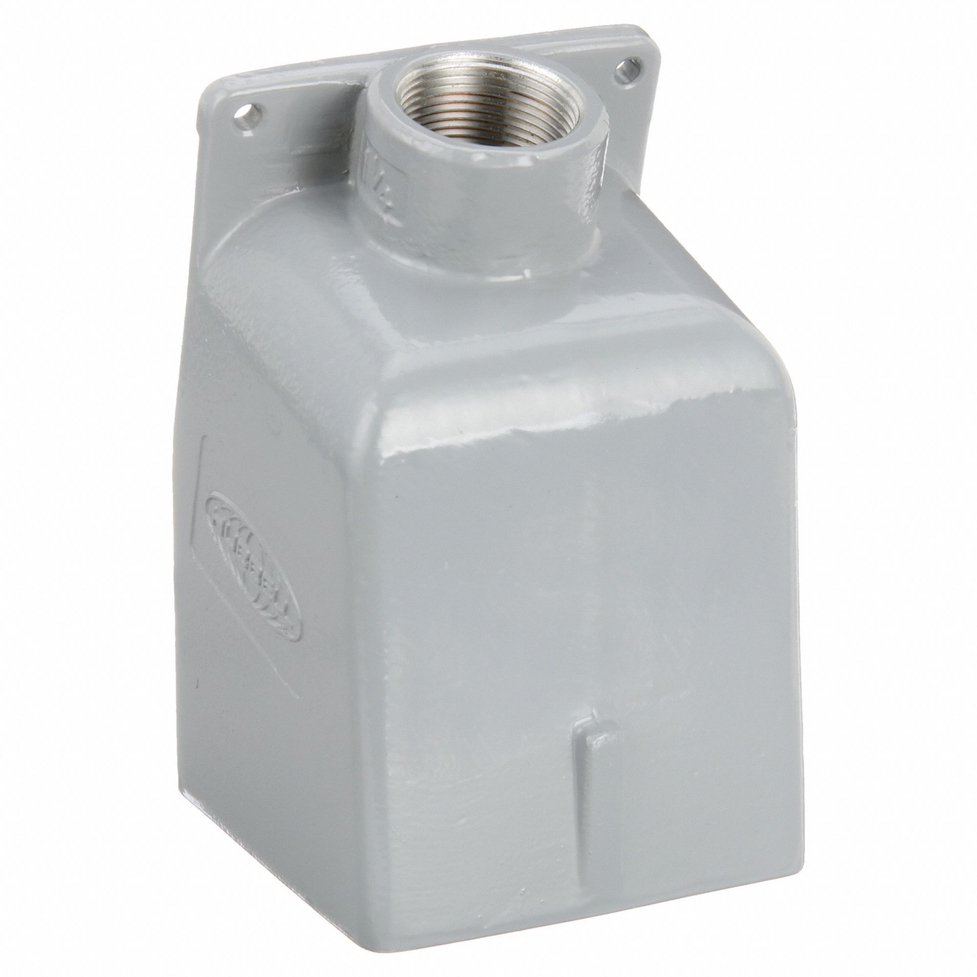 Angle Back Box: Dead End, 1.25 in Hub Dia, Aluminum