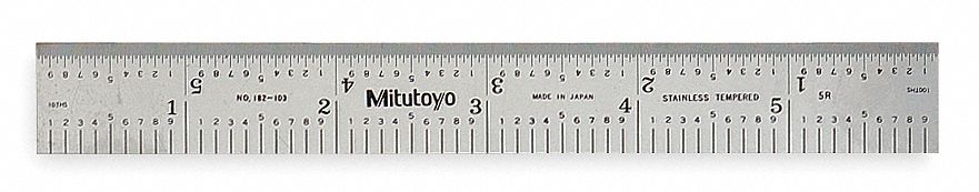 Steel Rule Rigid 6 In 32/64/10/100ths