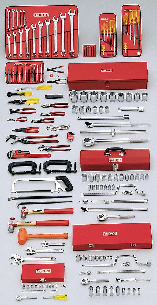 PROTO Master Tool Set 164 Pieces, SAE, Box 6C348J99700 Grainger