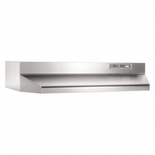 BROAN Economy Lighted Range Hood, Stainless Steel, 30 in Width (In.), 6