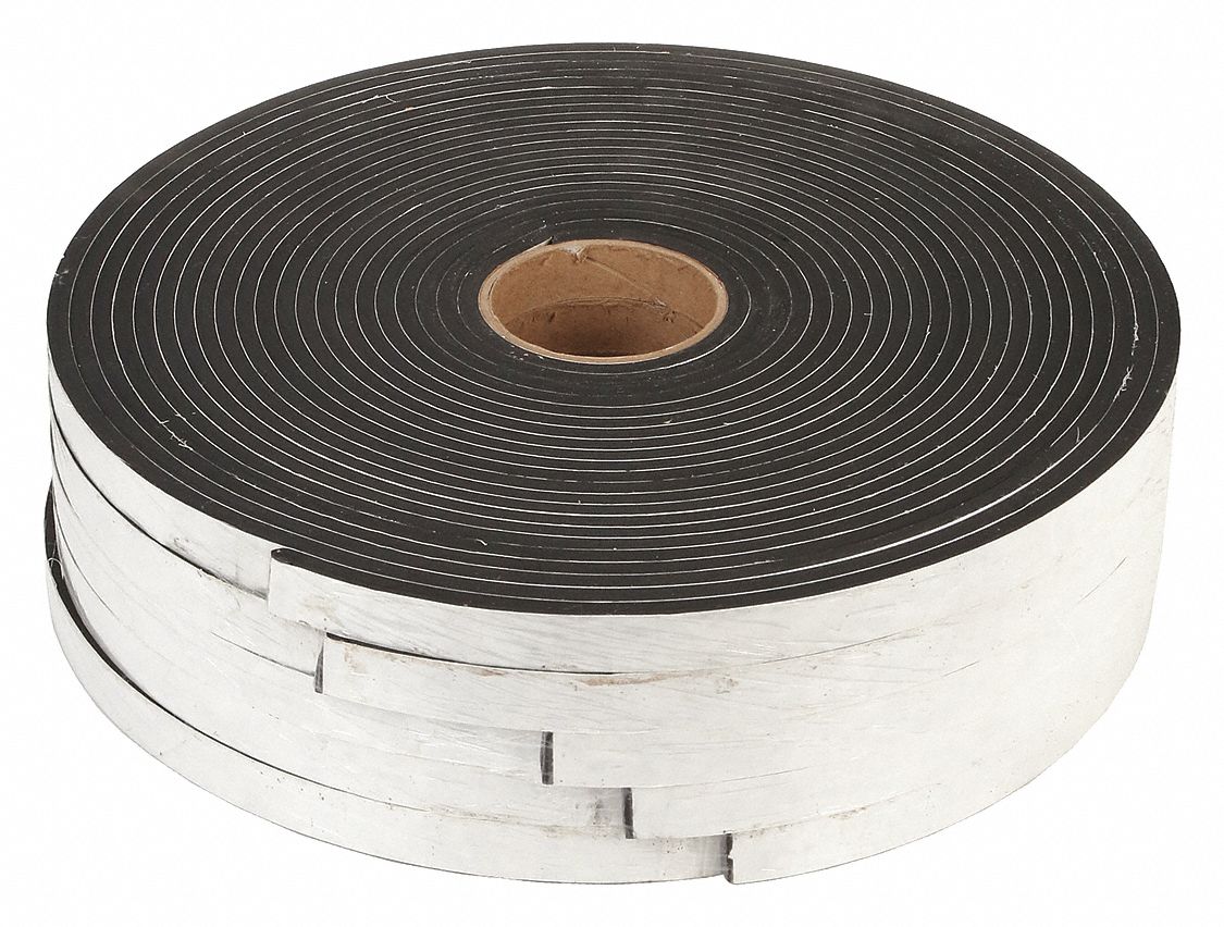 Air Filter Gasketing: 13/16 in Actual Wd, 1/4 in Actual Thick, 50 ft Overall Lg, Black