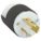 LOCKING PLUG, L6-15P, 250V AC, 15 A, 2 POLES, BLACK/WHITE, SCREW TERMINALS