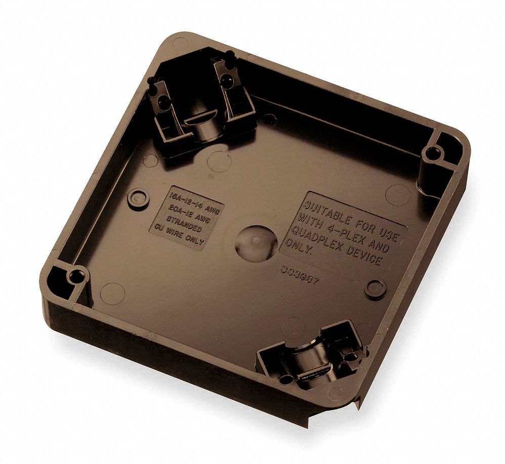 HUBBELL WIRING DEVICEKELLEMS Adapter Box, Brown, For Use With 1 and 2