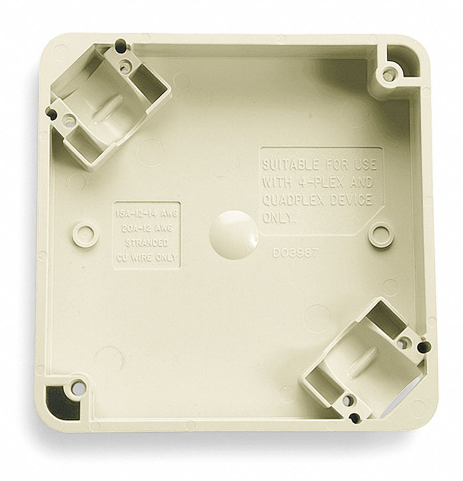 ADAPTER BOX, IVORY, FOR USE WITH 4 IN SQUARE BOX