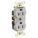 RECEPTACLE, DUPLEX, 5-15R, 125V AC, 15 A, GREY, 2 POLE/3 WIRE, SCREW TERMINALS