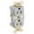 RECEPTACLE, DUPLEX, 5-15R, 125V AC, 15 A, GREY, 2 POLE/3 WIRE, SCREW TERMINALS