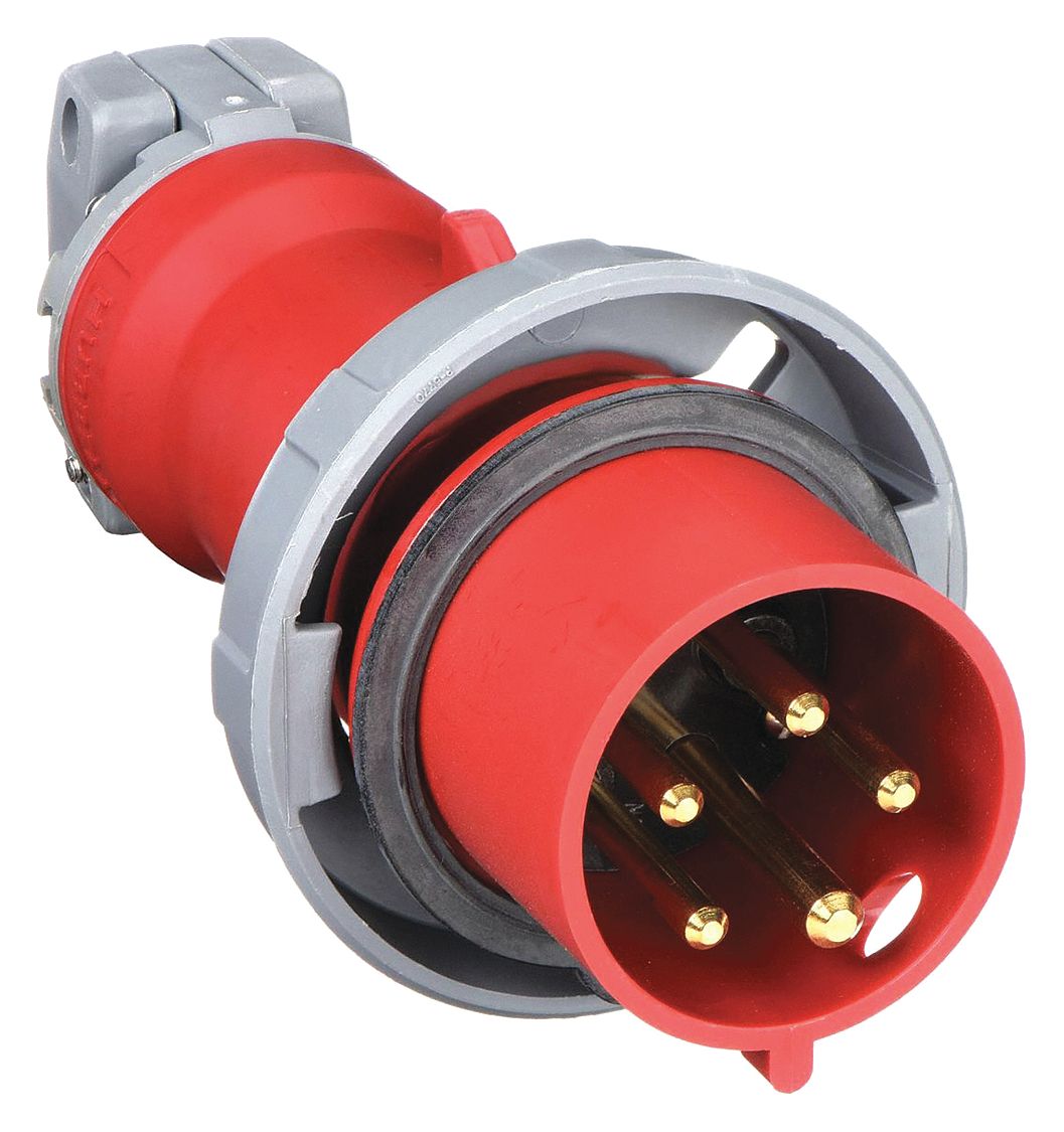 IEC Pin and Sleeve Plug: 30 A, 277/480V AC, IEC Grounding, 15 hp Horsepower Rating