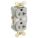 RECEPTACLE, DUPLEX, 5-20R, 125V AC, 20 A, GREY, 2 POLE/3 WIRE, SCREW TERMINALS