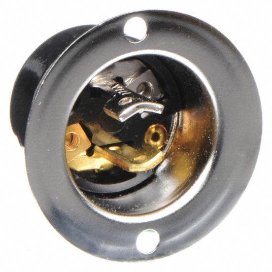 HUBBELL, ML1-15P, 15 A, Midget Locking Flanged Inlet - 6C616|HBL7467 ...