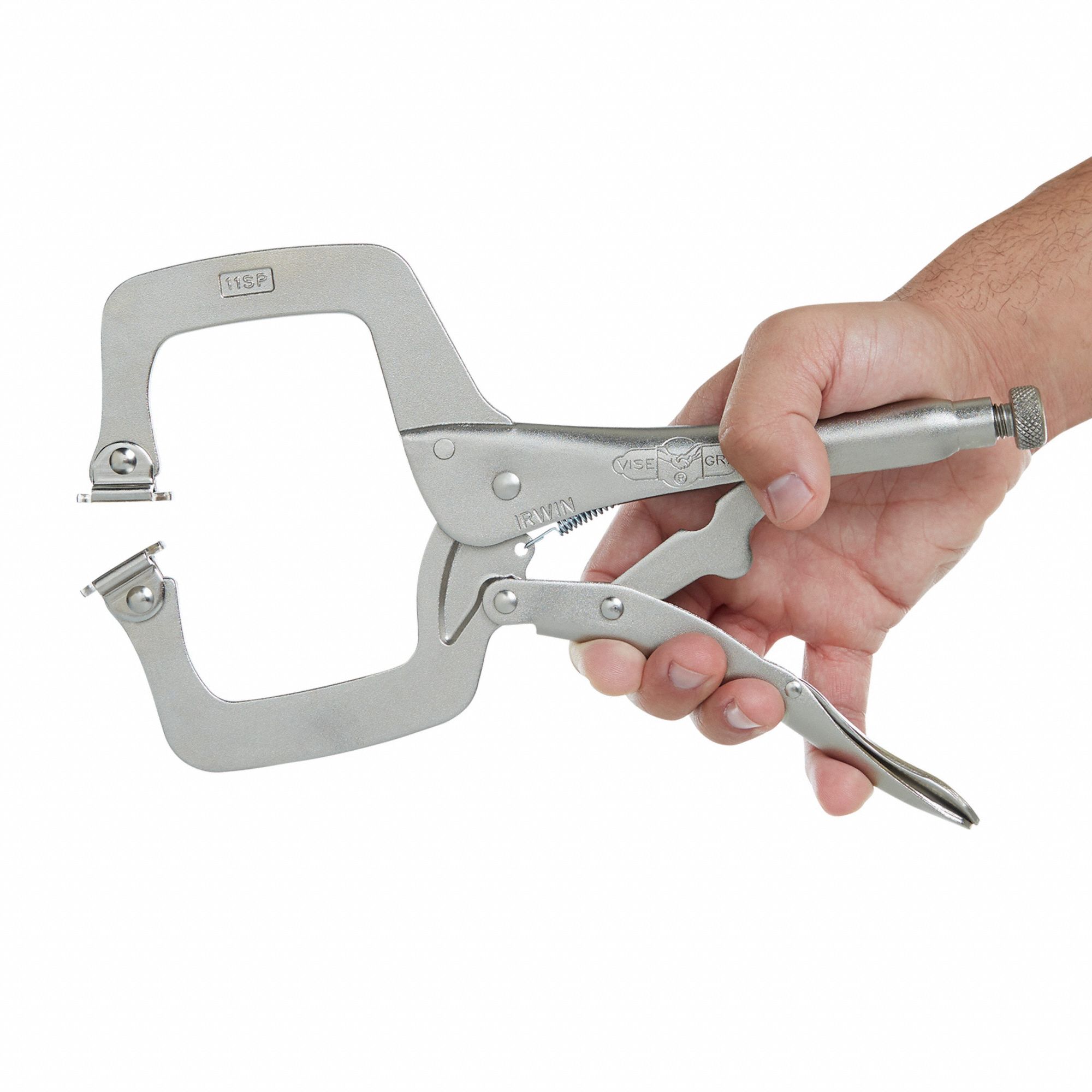 IRWIN VISEGRIP Locking CClamp 3 3/8 in Max. Opening, 2 5/8 in Throat