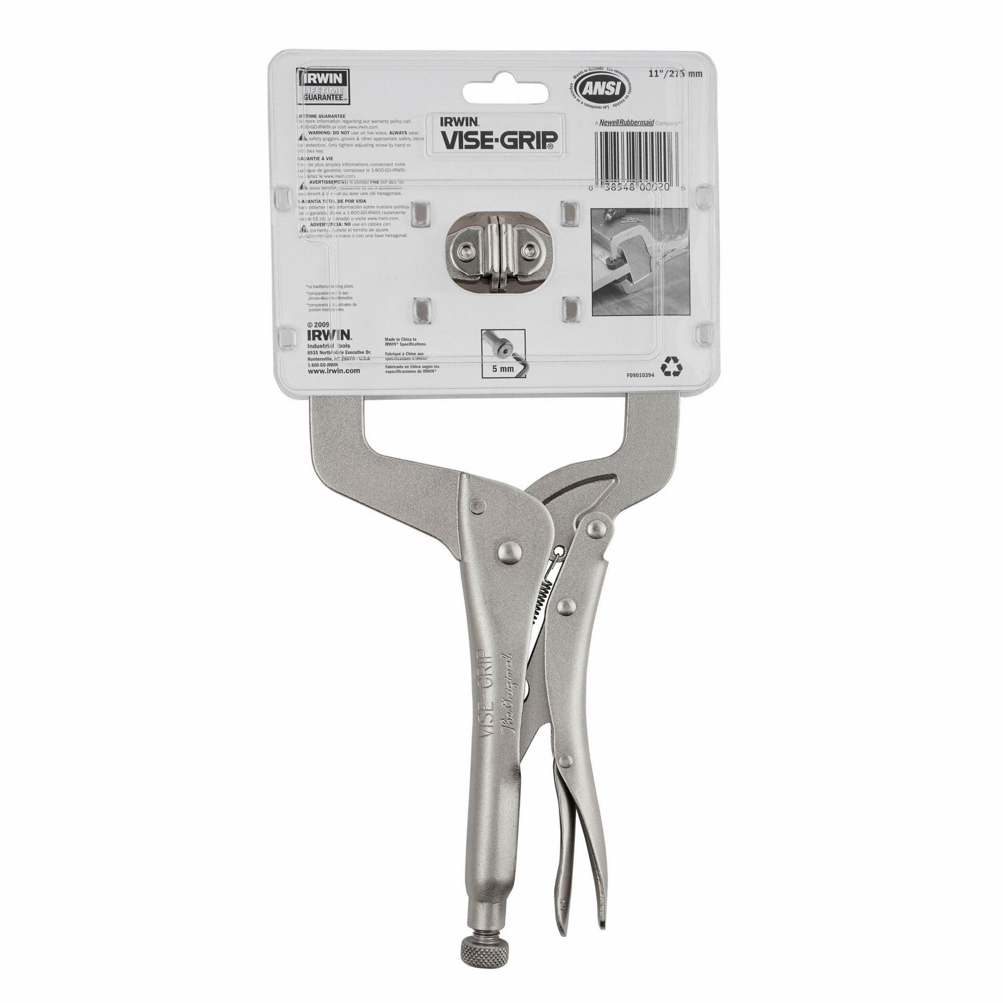 IRWIN VISEGRIP 11 in Locking CClamp, 3 3/8 in Max. Opening, 2 5/8 in