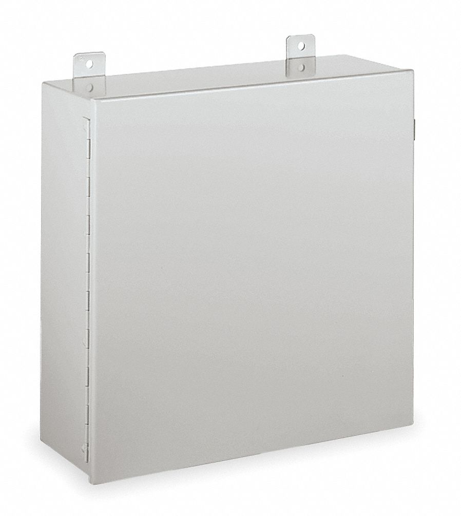 Enclosure: Steel, 20 in x 16 in x 7 in, NEMA 12/13, Solid Cover, Hinged