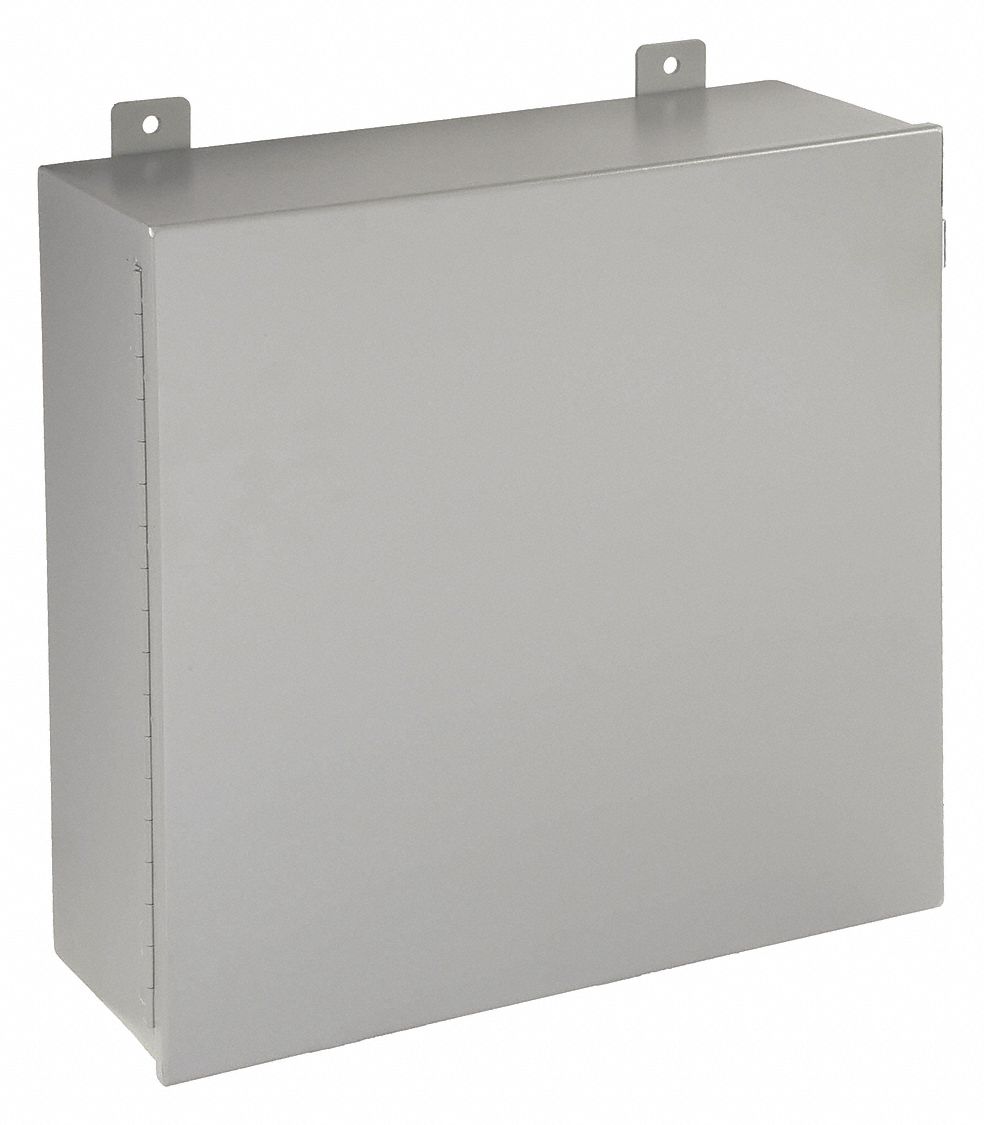 Enclosure: Steel, 20 in x 20 in x 7 in, NEMA 12/13, Solid Cover, Hinged