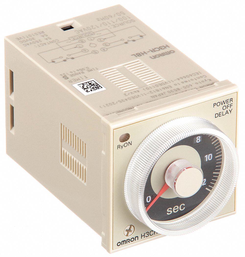 SINGLE FUNCTION TIME DELAY RELAY, SURFACE RELAY MOUNTING, 100 TO 120V AC, 0.05 SEC TO 12 SEC