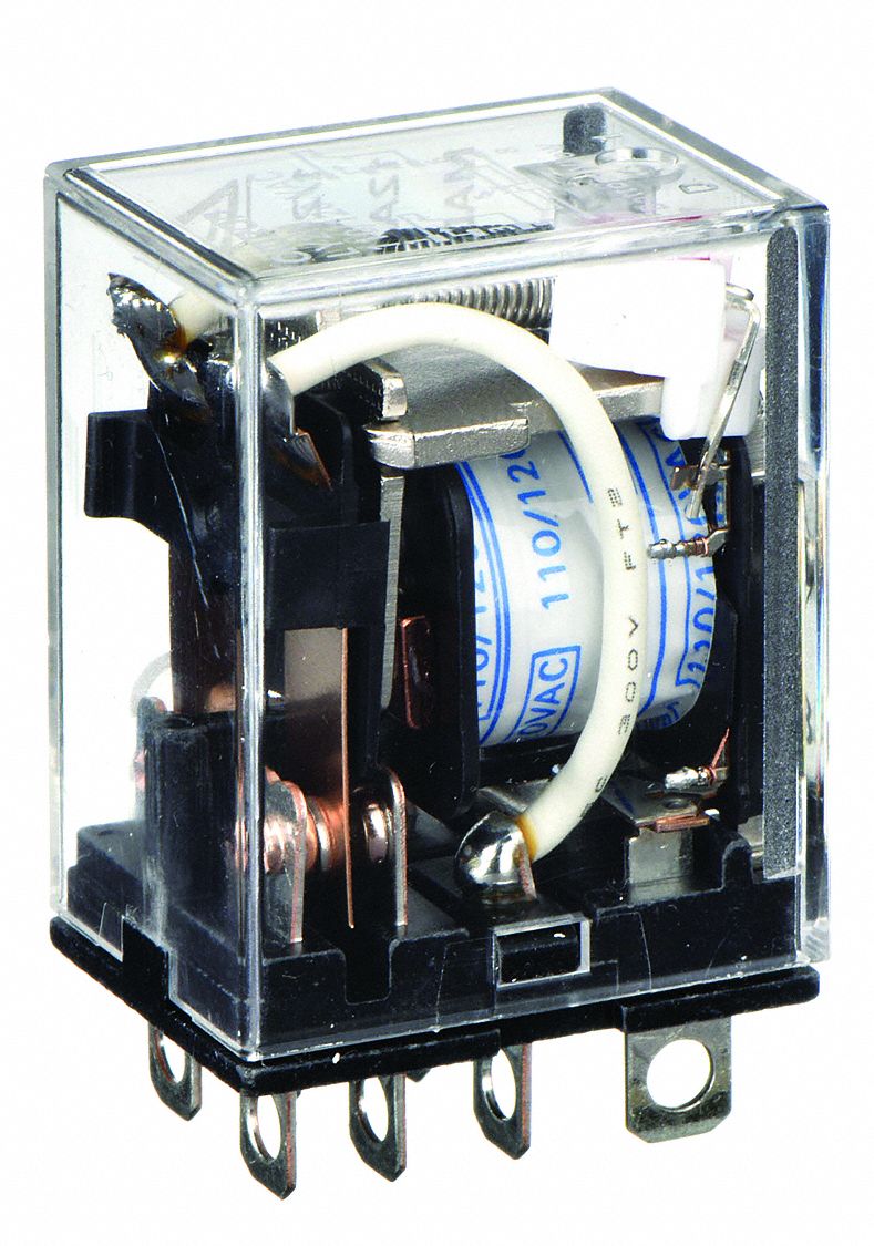 GENERAL PURPOSE RELAY, SOCKET MOUNTED, 10 A CURRENT RATING, 120V AC, 8 PINS/TERMINALS, DPDT