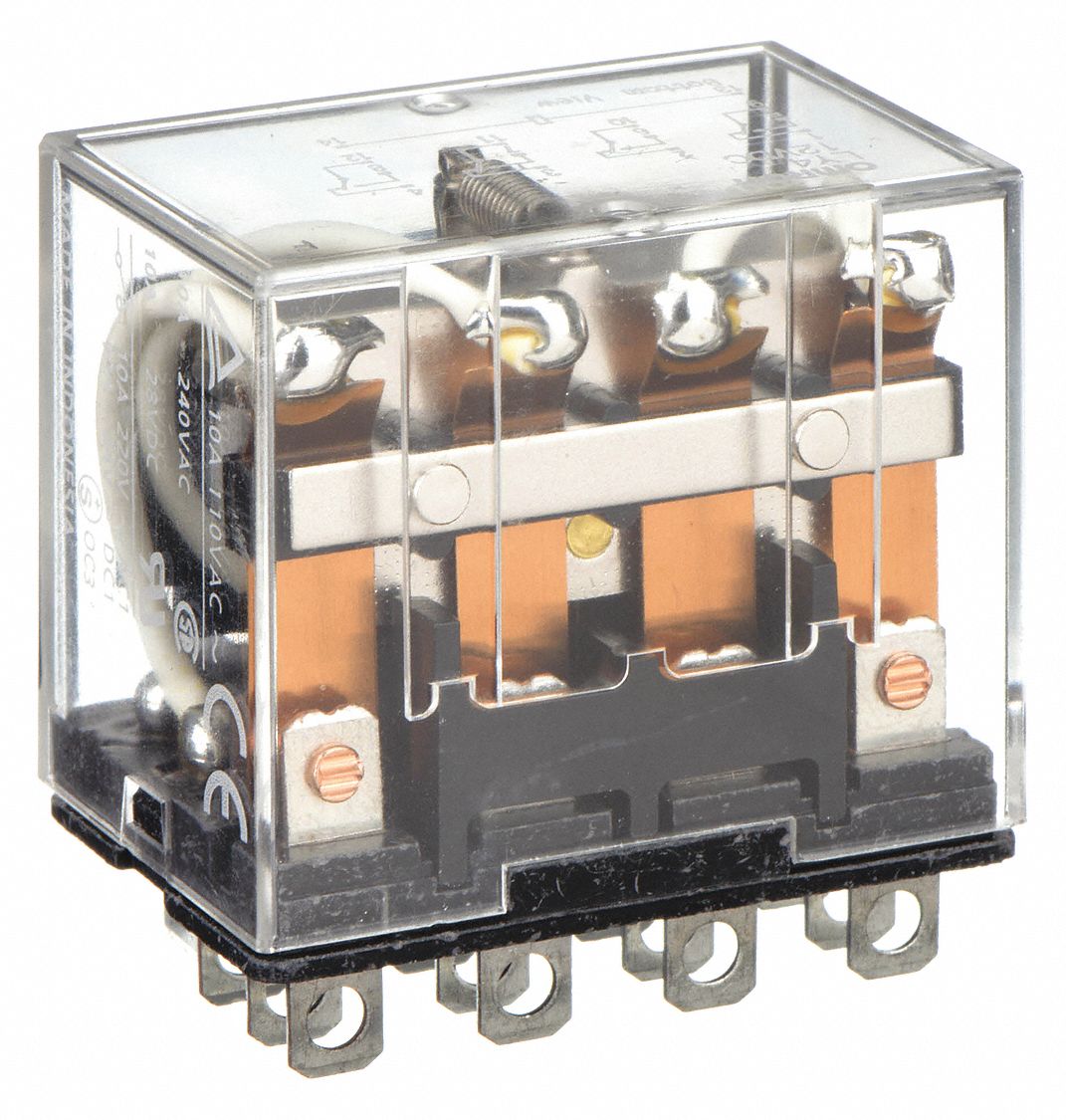 GENERAL PURPOSE RELAY, SOCKET MOUNTED, 10 A CURRENT RATING, 12V DC, 14 PINS/TERMINALS, 4PDT