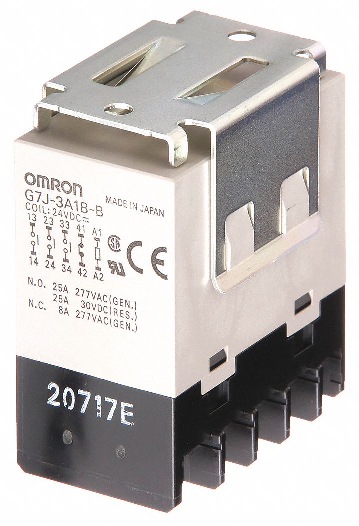 Enclosed Power Relay: Bracket Mounted, 25 A Current Rating, 24V DC, 10 Pins/Terminals
