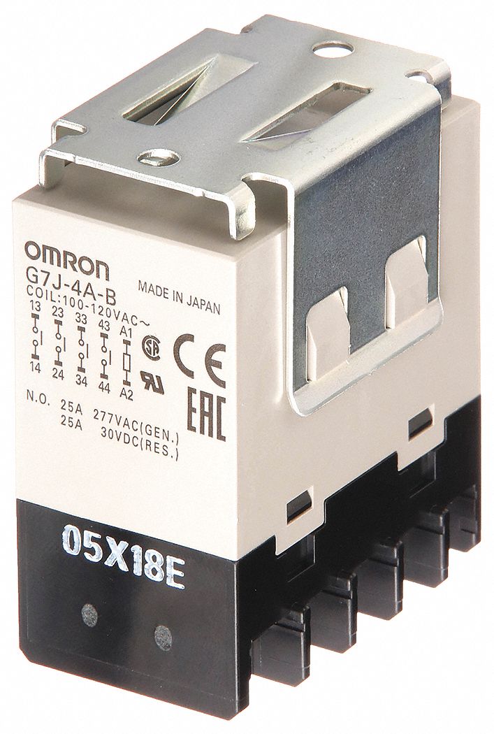 OMRON, Bracket Mounted, 25 A Current Rating, Enclosed Power Relay ...