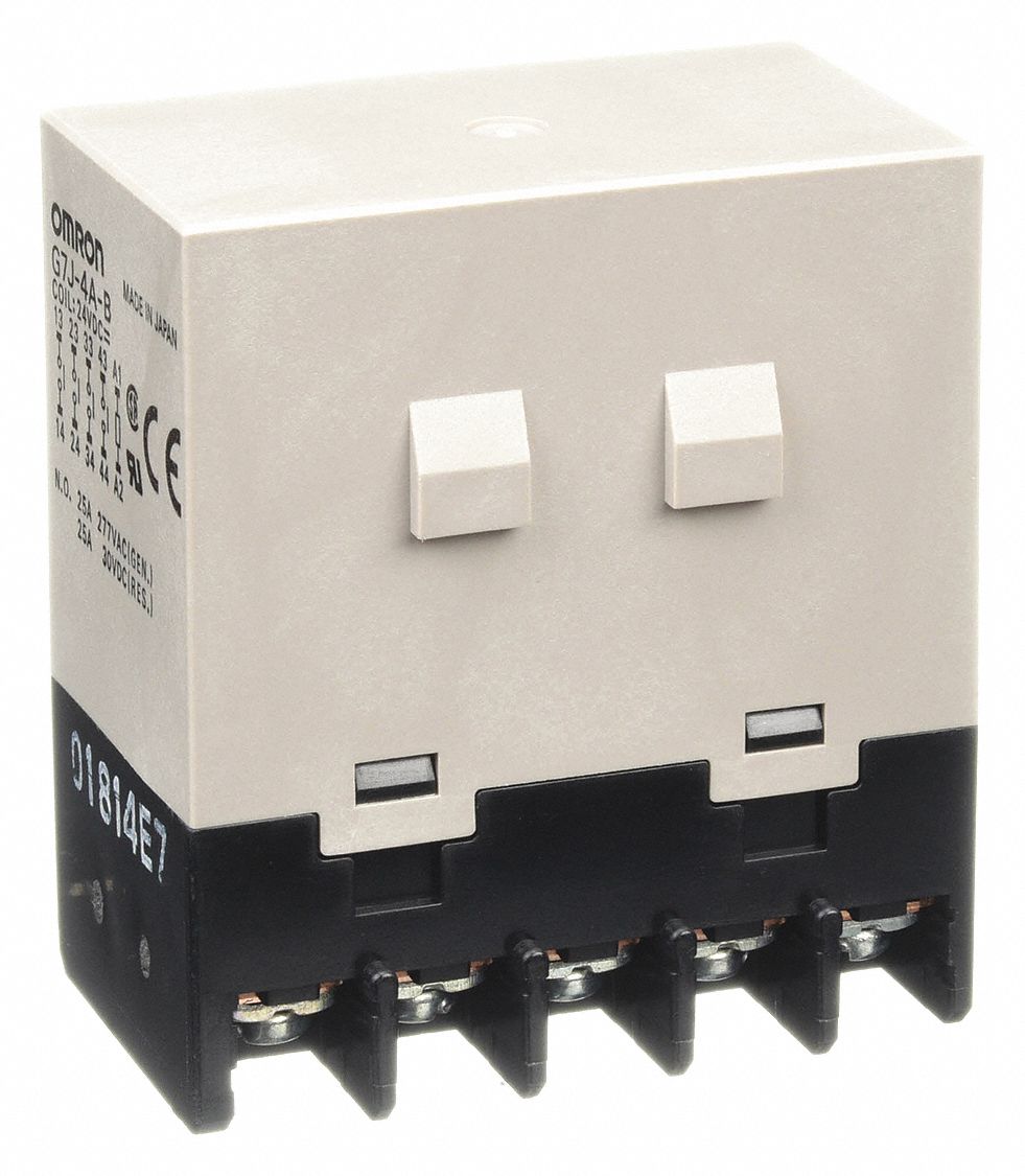 Enclosed Power Relay: Bracket Mounted, 25 A Current Rating, 24V DC, 10 Pins/Terminals, 4PST-NO