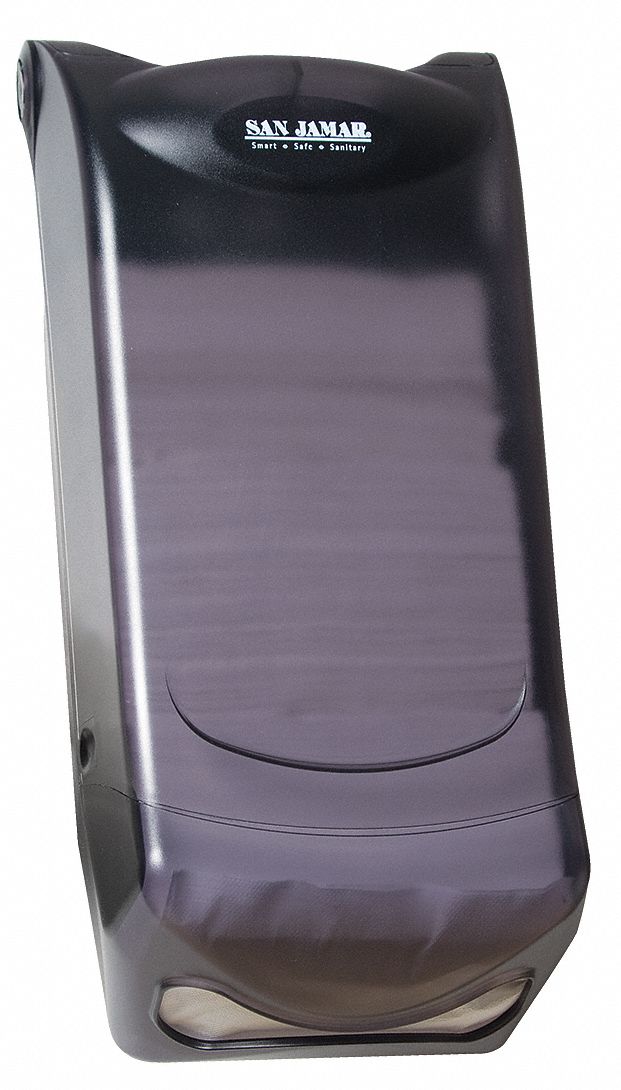 SAN JAMAR WallMount Interfold Napkin Dispenser, 600 Capacity, Black 6CAD3H5003PTBK Grainger