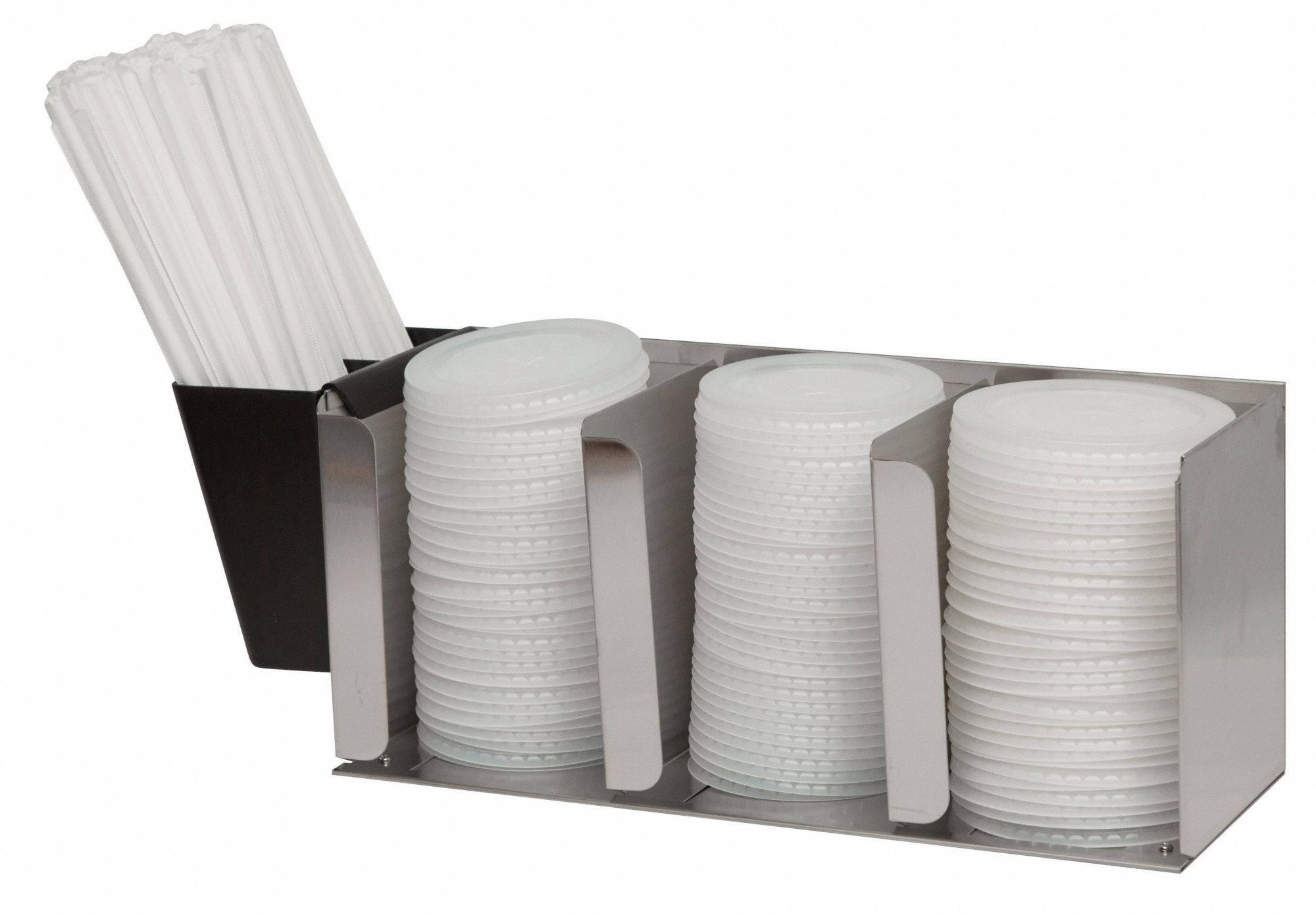 SAN JAMAR CountertopMount Lid Dispenser, Holds Adjustable Lids 6CAF8