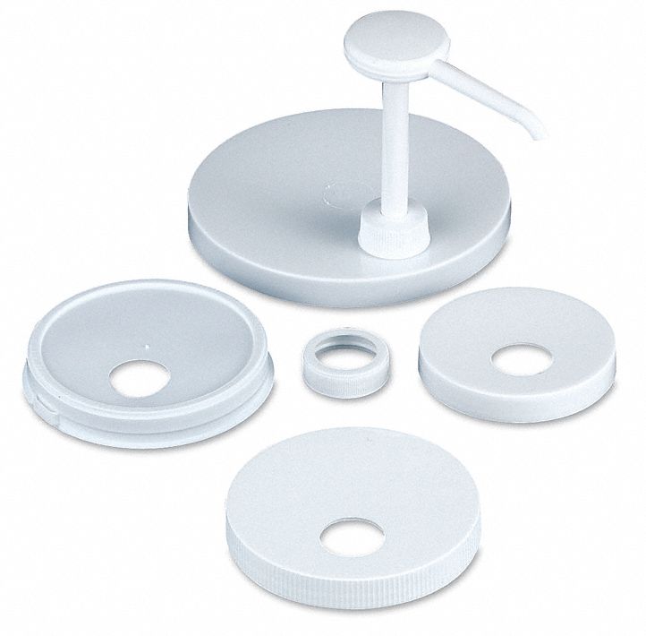 Pump and Lid Kit: White, 8 in Overall Wd, 10 in Overall Dp, 2 in Overall Ht, P7310GR