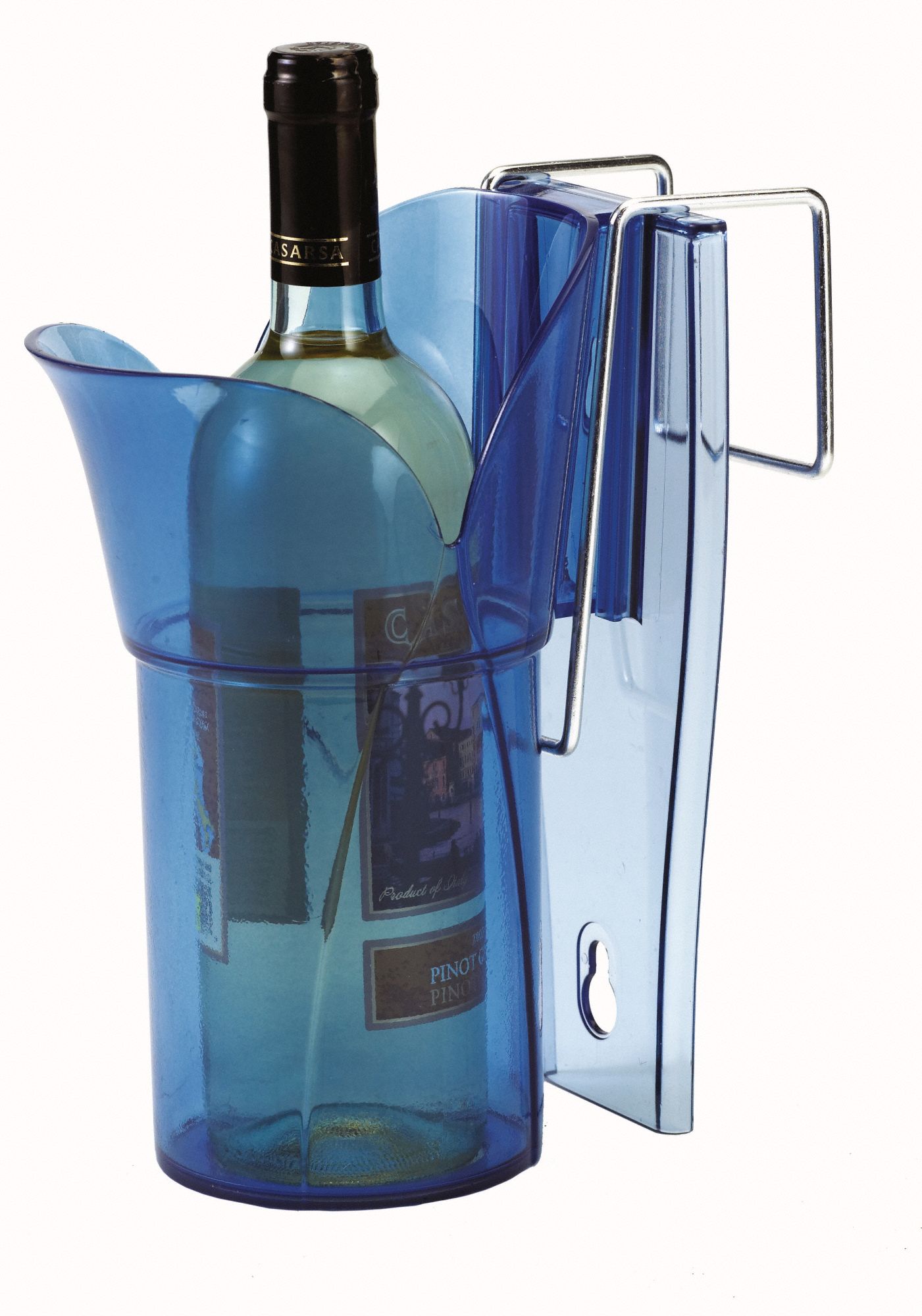 SAN JAMAR Ice Scoop and Holder Blue, Polycarbonate, Dishwasher Safe