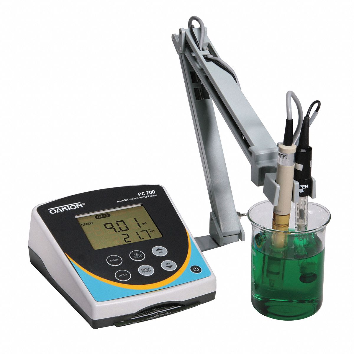 OAKTON, Benchtop, pH/CON 700 Benchtop Meter w/Electrode Stand 6CAV5