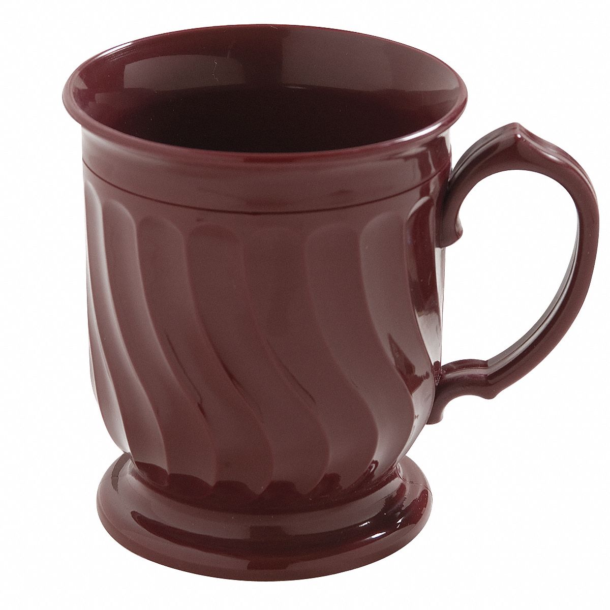 Mug: Turnbury, Plastic, 8 fl oz Capacity, Cranberry, 3 1/2 in Dia, Red