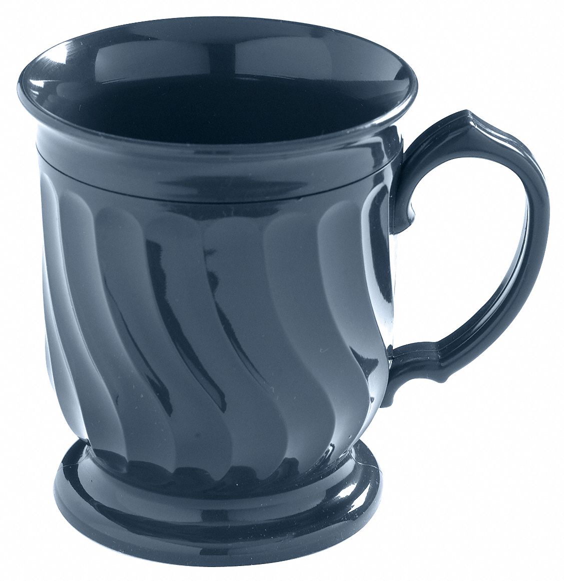 Mug: Turnbury, Plastic, 8 fl oz Capacity, Dark Blue, 3 1/2 in Dia, Blue