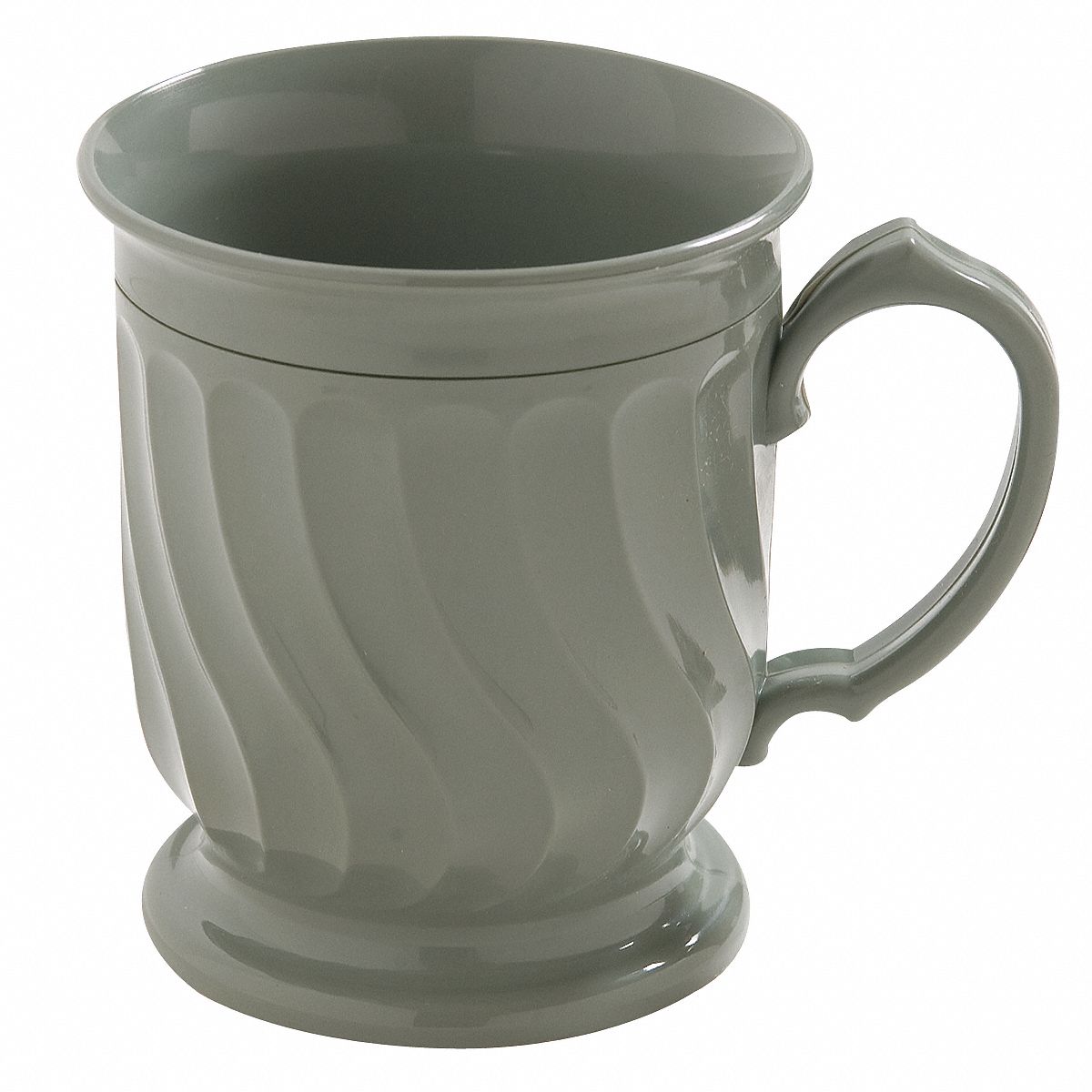 Mug: Turnbury, Plastic, 8 fl oz Capacity, Sage, 3 1/2 in Dia, Green