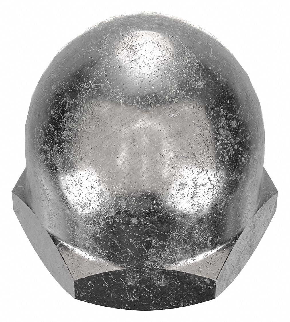 Cap Nut: M3x0.50 Thread, Plain, 18-8, Stainless Steel, 6 mm Ht, 10 PK