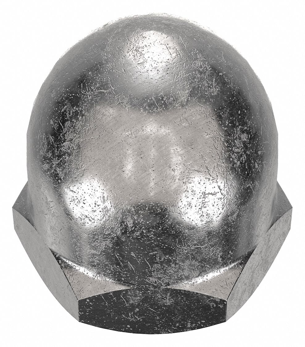 Cap Nut: M4x0.70 Thread, Plain, 18-8, Stainless Steel, 8 mm Ht, 25 PK