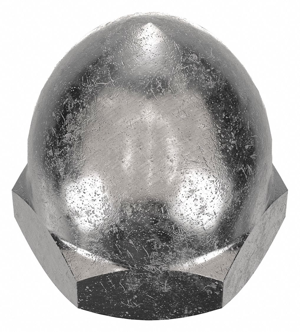 Cap Nut: M14x2.00 Thread, Plain, 18-8, Stainless Steel, 25 mm Ht