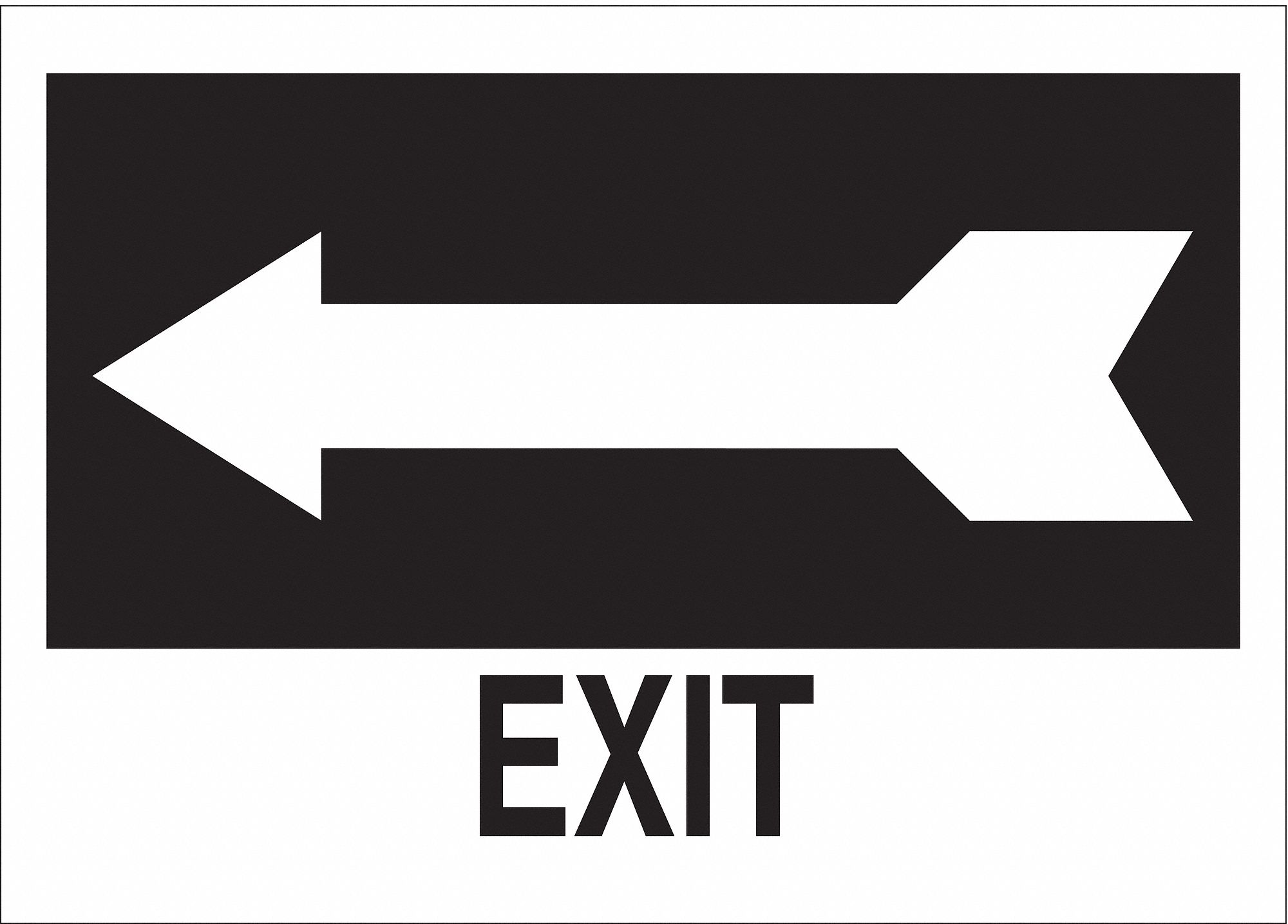 EXIT SIGN, PLASTIC, 14 IN WIDTH, 10 IN HEIGHT, WITH MOUNTING HOLES, EXIT