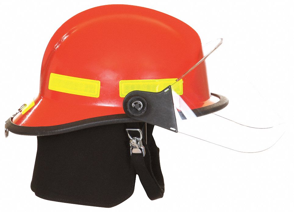 FIREDEX Red Fire Helmet, Shell Material Fiberglass, 6 pt Ratchet Suspension, Fits Hat Size