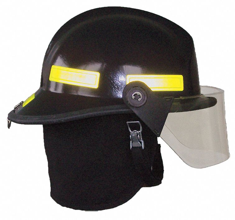 FIREDEX Black Fire Helmet, Shell Material Fiberglass, 6 pt Ratchet